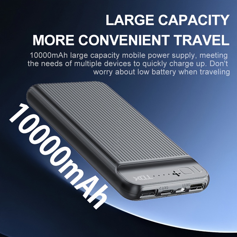 

Chargeur portable, banque d'alimentation mince 10 000 mAh, batterie externe compacte, chargeur de téléphone portable pour iPhone 14/13/12 Pro Samsung Google LG
