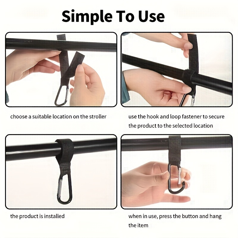 2pcs Stroller Hooks, Adjustable Universal Hooks, Shopping Bag Storage Hooks, Bicycle, Motorcycle Hooks Universal Hooks