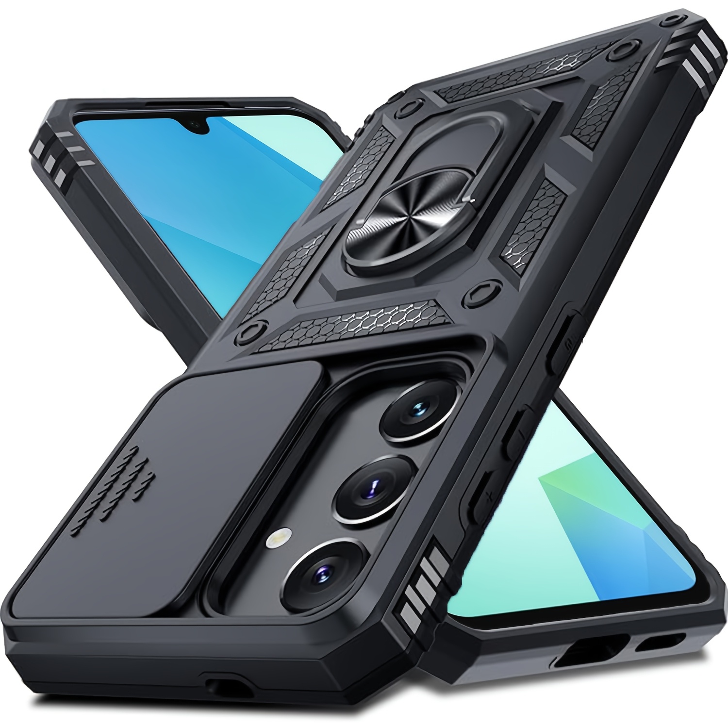 TEMU Phone Case Compatible With Galaxy A16, [slide Camera Cover], [screen Protector], [], Rugged Shockproof Phone Case With Kickstand Compatible With Samsung A16, Perfect As Valentine's Day Gifts