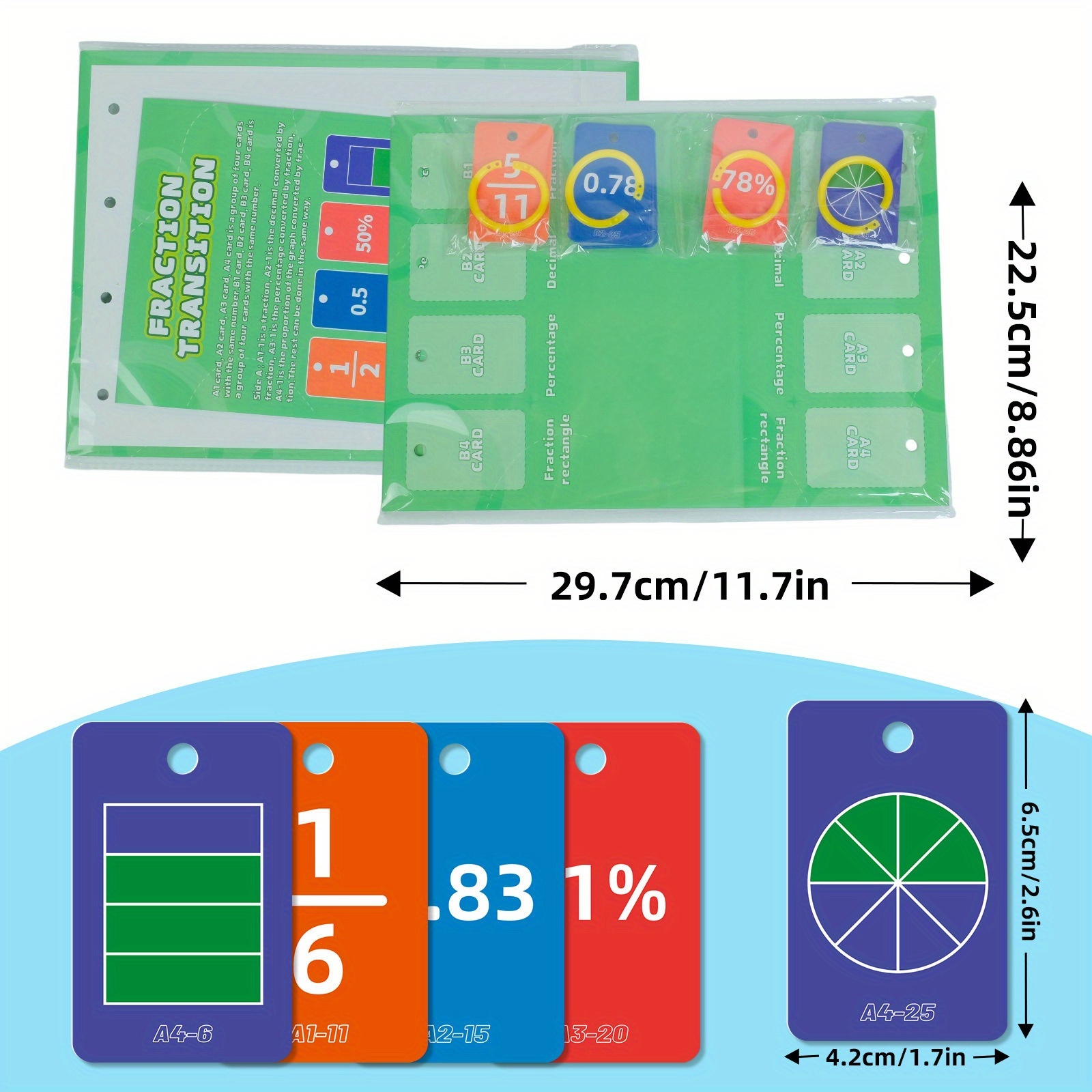 Image of 104pcs Neslgenc Interactive Math With Fraction, Decimal & Percentage Teaching Tools - Manipulatives Suitable For Homeschool, To Kindergarten , Math Learning 3-6 (color-coded)