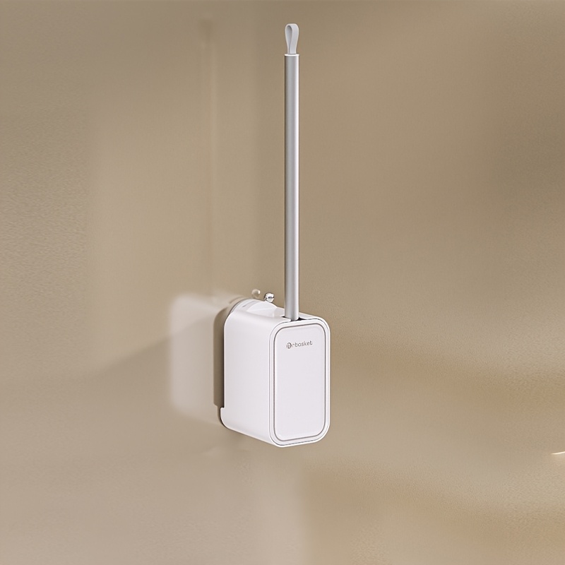 TEMU Un set di spazzole per WC a parete con , installazione senza ad assorbimento, senza angoli morti, strumento per la pulizia del bagno, accessori