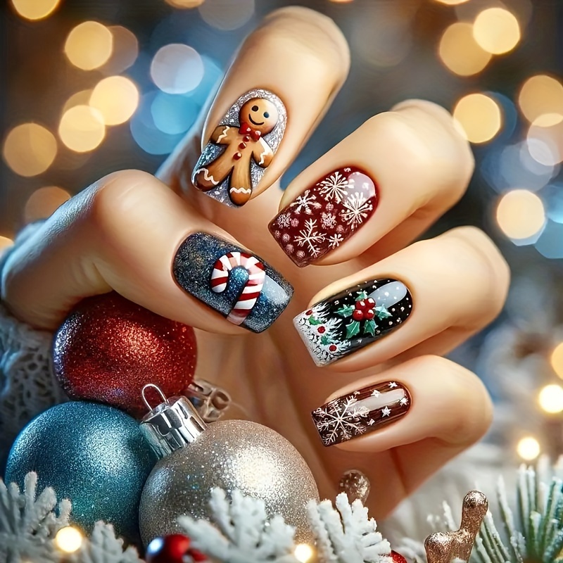 

24pcs Set, Christmas , , , , Includes 1pc & File, , Length, , Women's Art