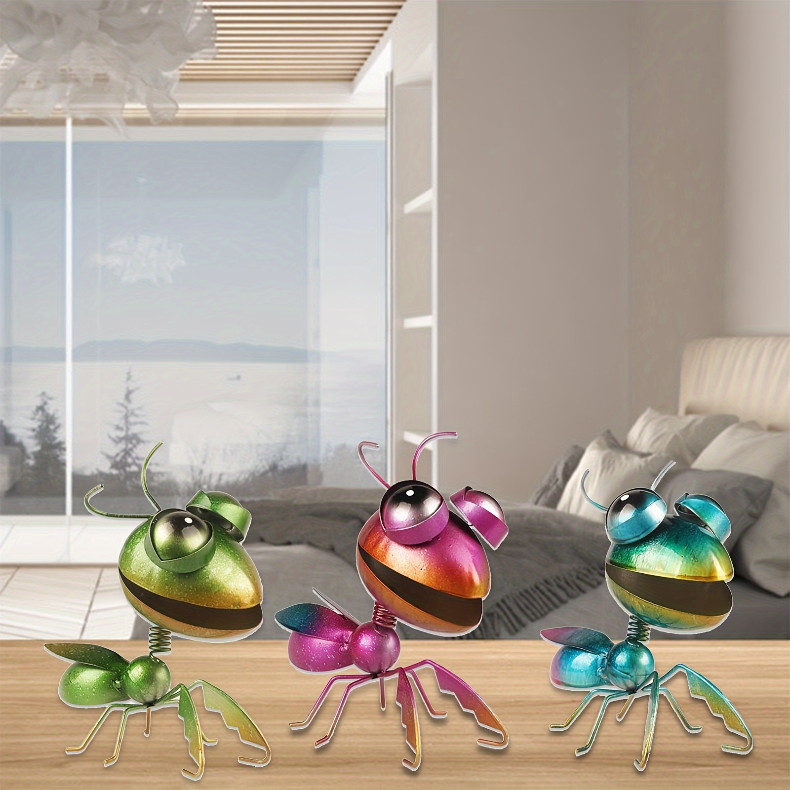 

3pc Mantis Decor Set Lifelike Insect And Eye-catching Design For Kitchen Wall Study Room