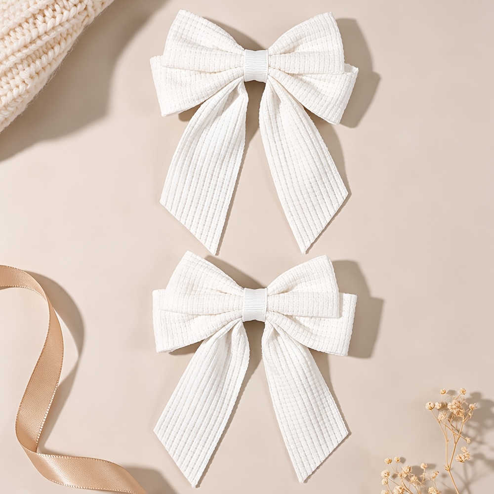 TEMU 2 stuks kleur strik haarspelden voor dames, elegante strik decoratie met lange staart strik haarspelden, haaraccessoires voor dagelijks gebruik,