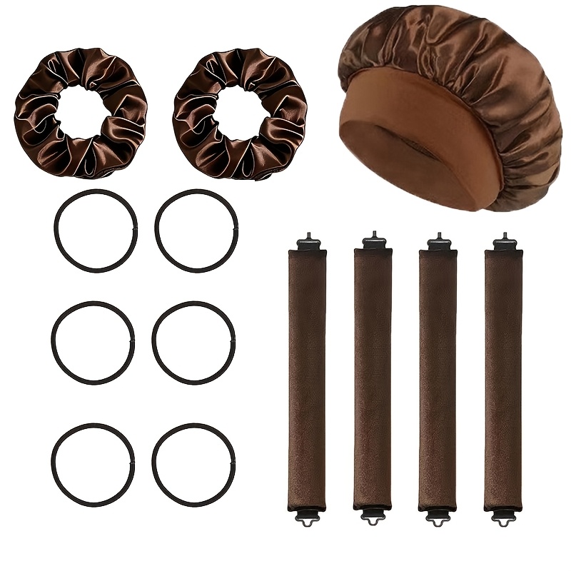 TEMU Boucleur manuel chaleur, boucleur pour cheveux dommage avec bonnet de bain, ensemble de bouclage chaleur avec bonnet de bain, comprenant un tube