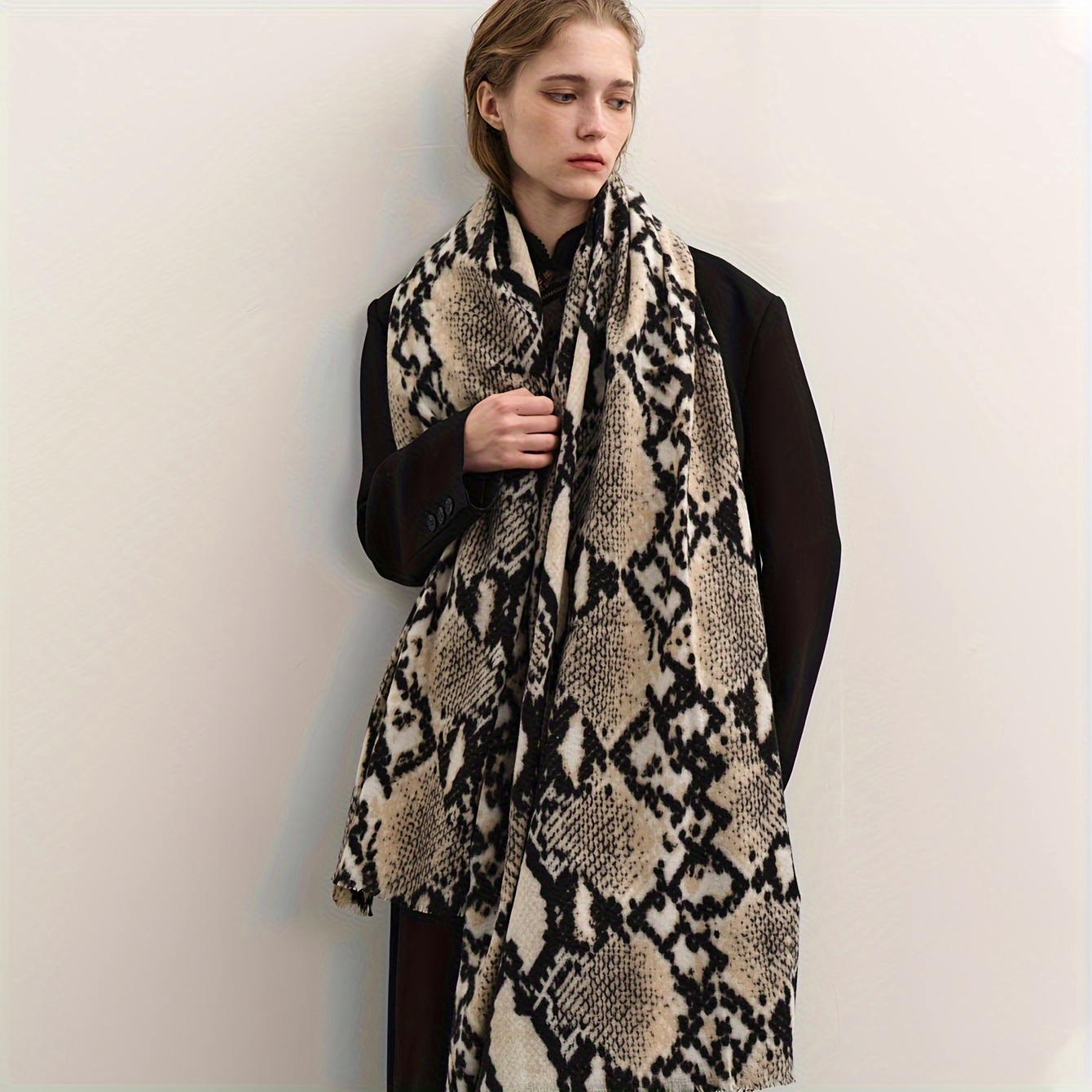 Chiffon Snake Print Scarves Stylish Snake Print Scarf Versatile