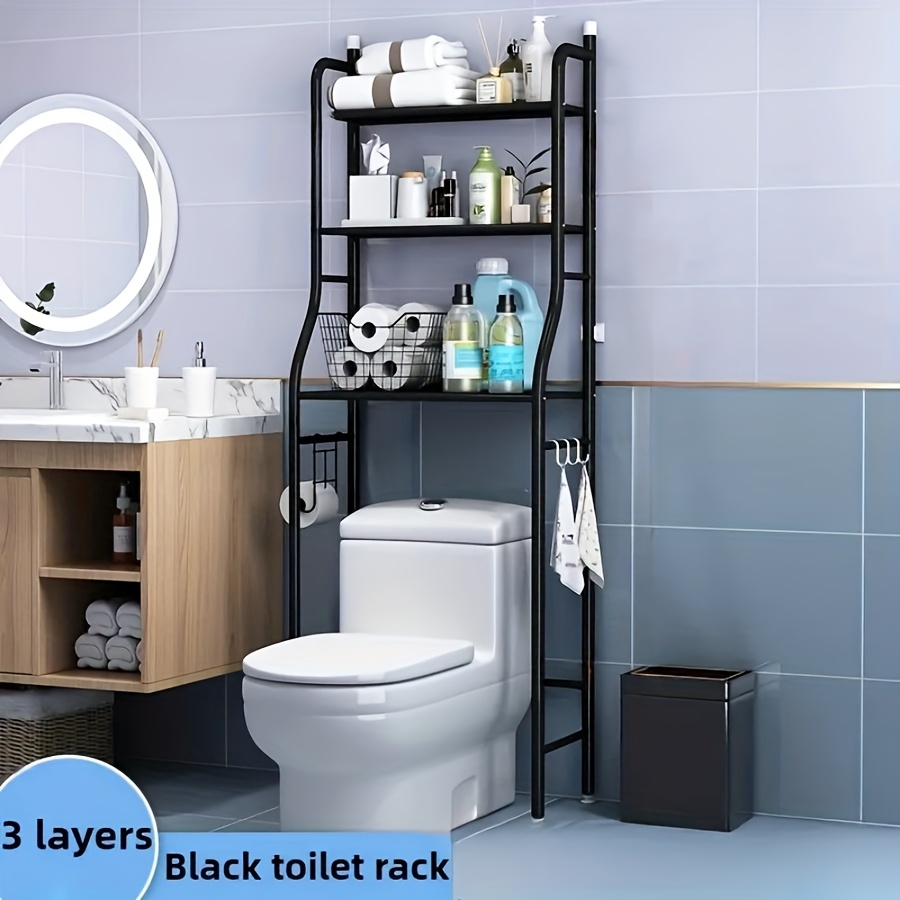 TEMU 3-layer Metal Bathroom Storage Rack, Space Saving Toilet Rack Storage Rack With Frame, Above The Toilet, Small Space Without Drilling