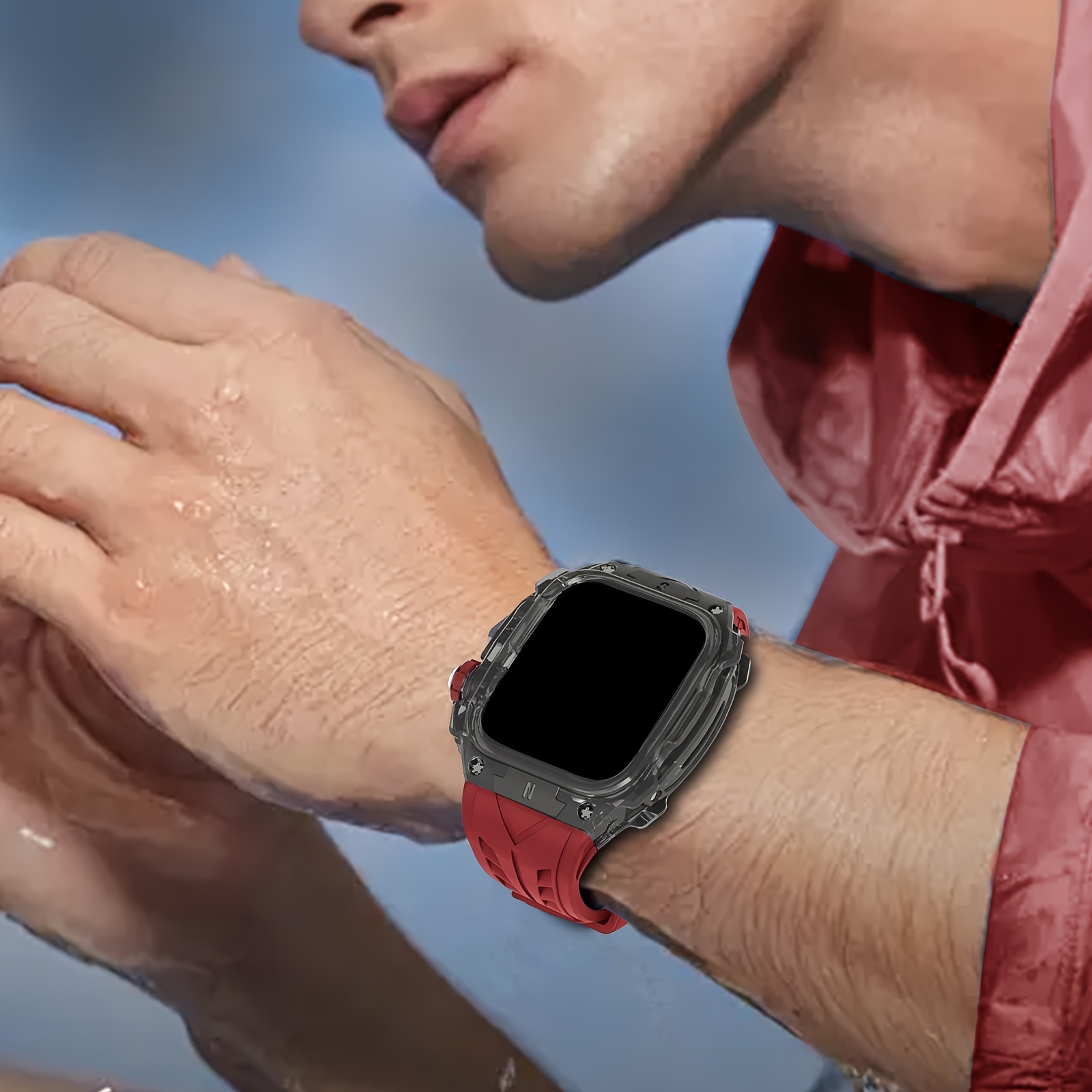 Ultra 2 Series Rugged Case & Band Combo for iWatch - Durable Protective Cover, Fits 49mm Bands, Design, Sport Series, 46mm, Men Women Strap