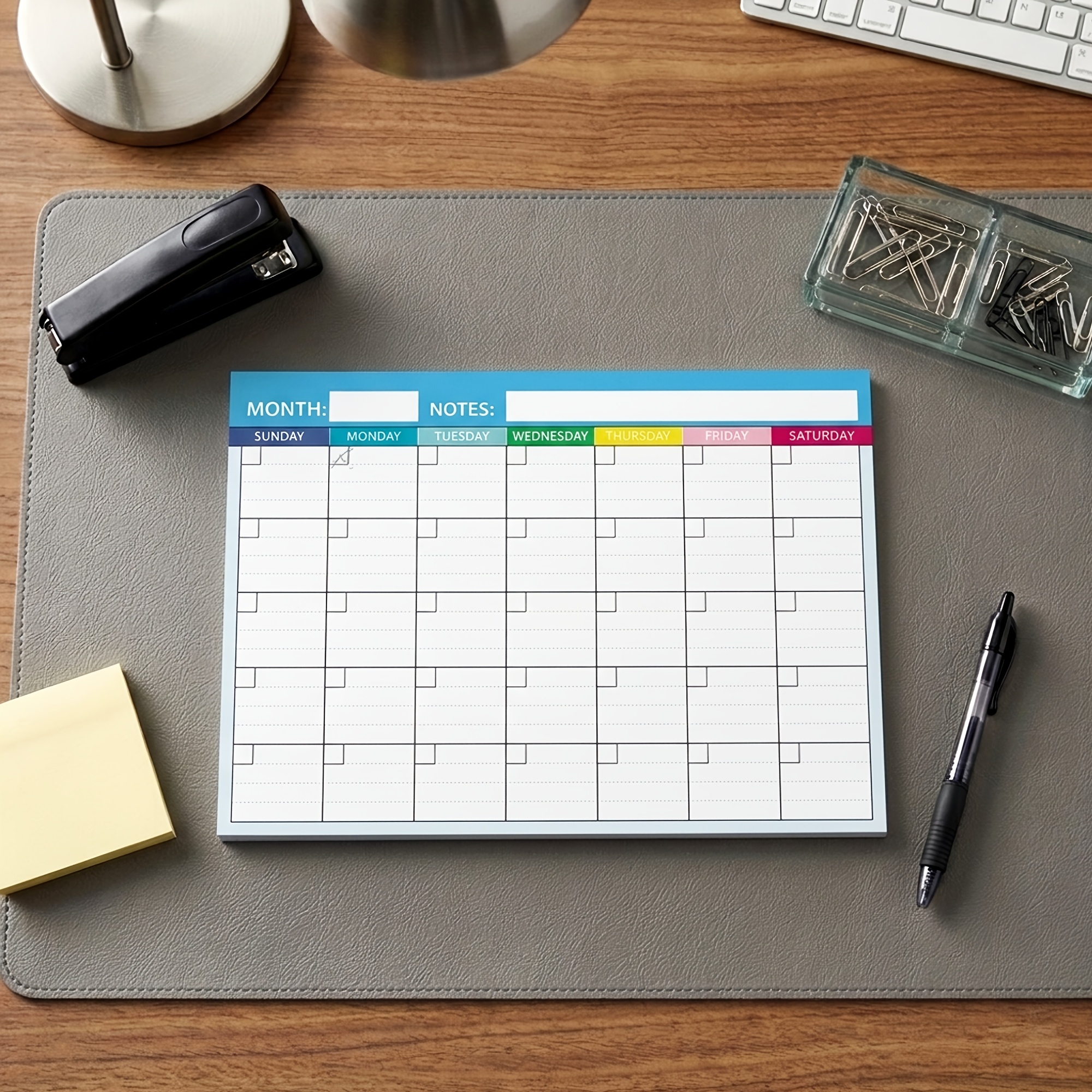TEMU Calendario mensile da scrivania senza data, 11.22 X 8.27 pollici, 12 mensili vuote da strappare, calendario da scrivania a libro con domenicale,