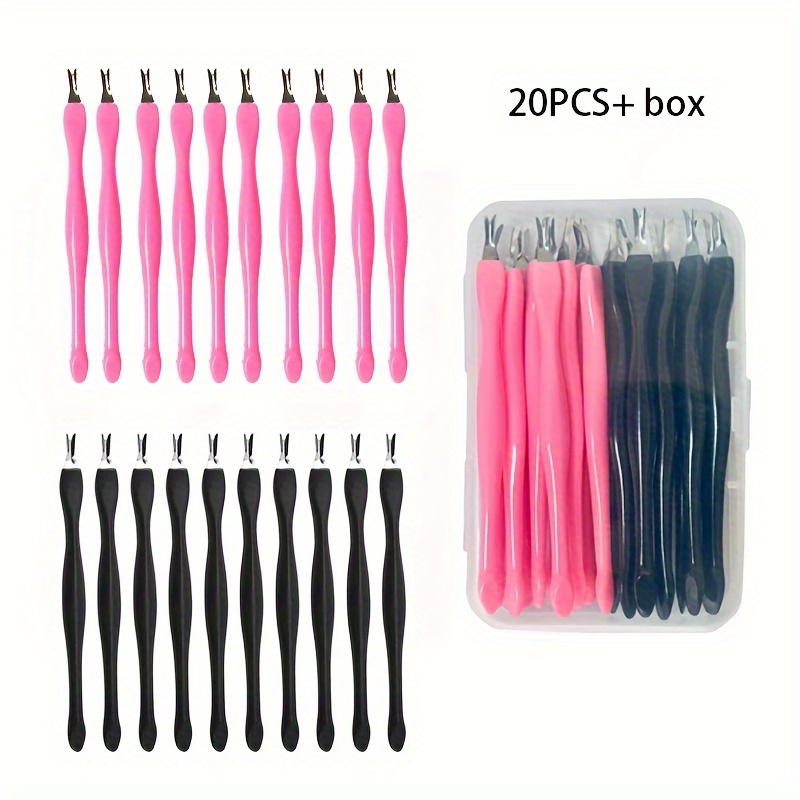 Image of 20pcs Professional Cuticle Trimmer Set, Exfoliator, Nail Cuticle Remover Pusher, Dead Skin And Remover Fork, Manicure Tools, Nail Cleaning Tools With Storage Box, For Fingernails And Toenails