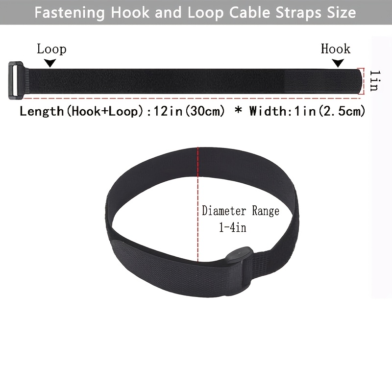 19 Pack Reusable Fastening Cable Straps, Adjustable Hook and Loop Nylon Ties