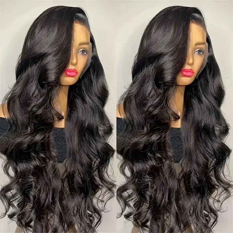 13x4 lace frontal synthetic wigs for loose wave preplucked with baby hair knots cosplay daily party drag queen heat resistant fiber details 0