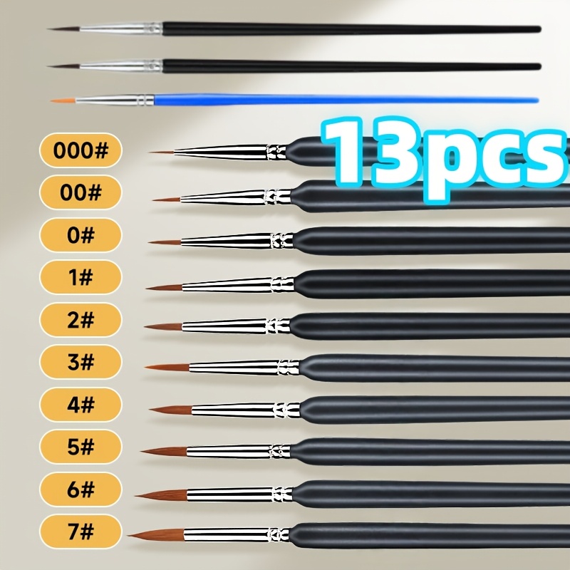 TEMU Pinceau à crochet pour peinture de ligne spéciale en poils de pour retouches de modèles, bricolage, , utilisé pour l'acrylique, , en nylon, de