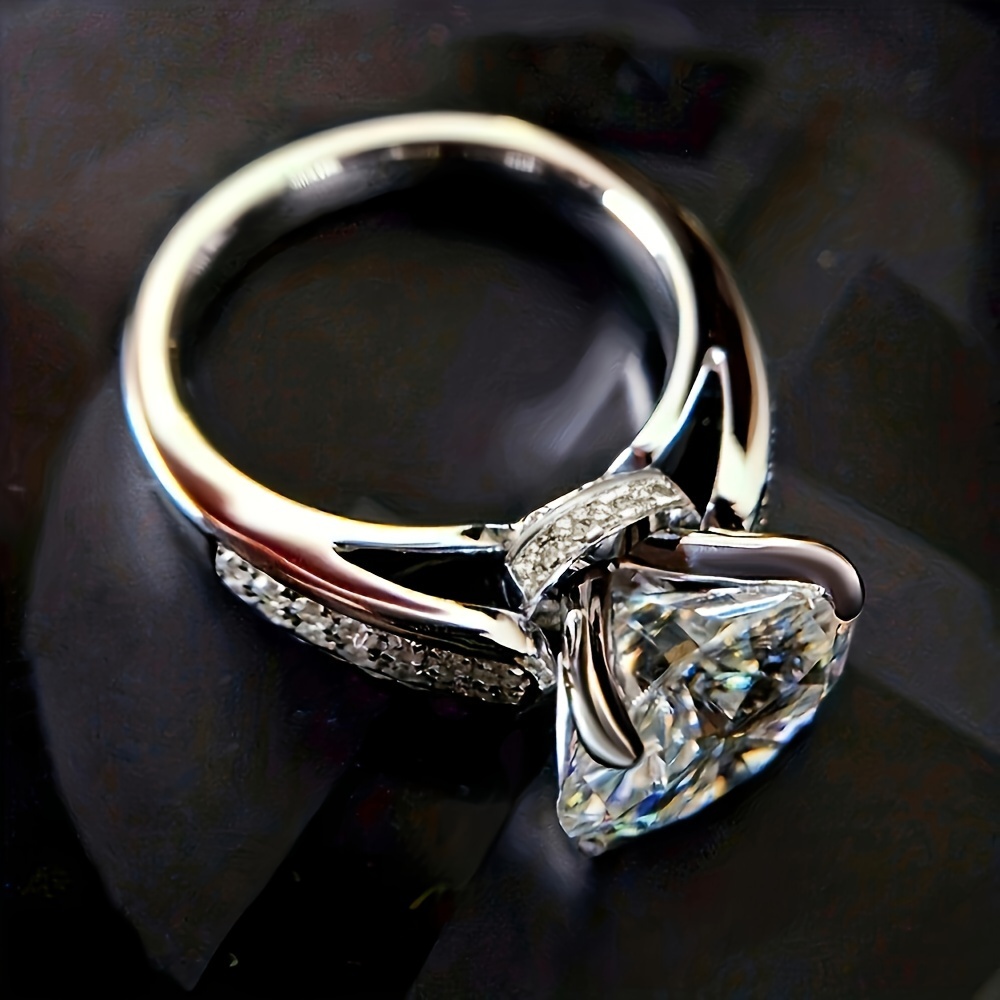 Classic Promise Ring Inlaid Shining Zirconia Micro Zirconia Engagement Wedding Ring For Brides Dupes