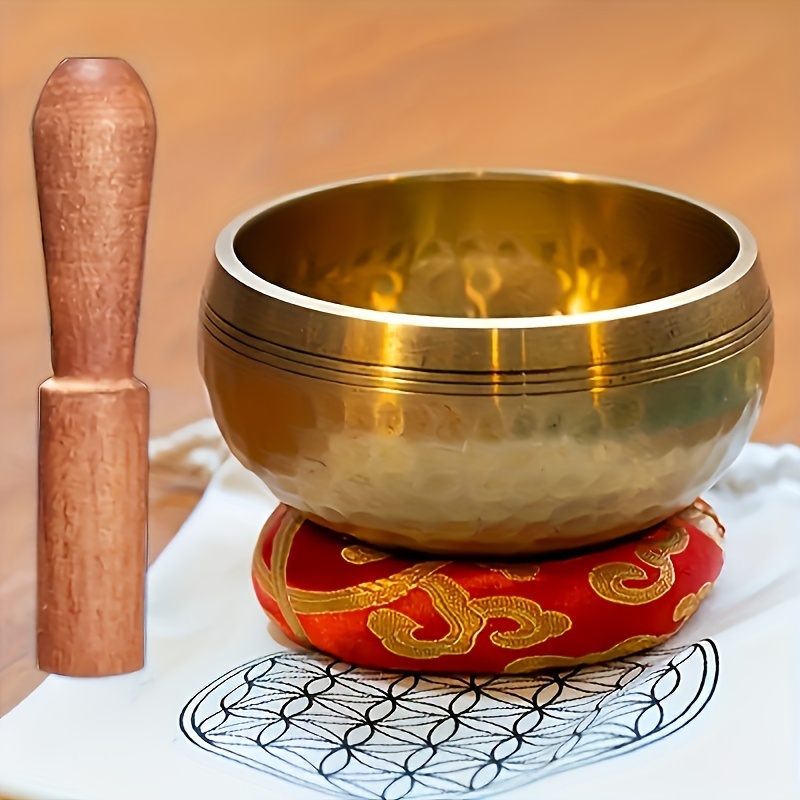 TEMU Tibetan Bowl Set - Includes Mallet, Washers, Handcrafted Meditation Bowls For Yoga, Meditation, , Mindfulness Practice And More, Yoga Singing