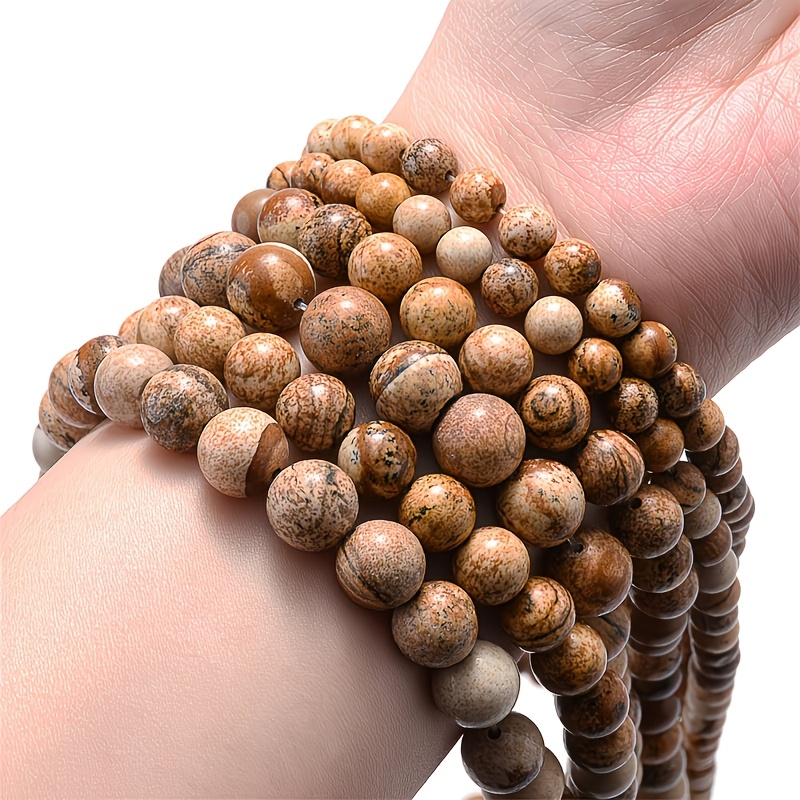 Natural Yellow Wood-grain Stone Beads for Jewelry Making