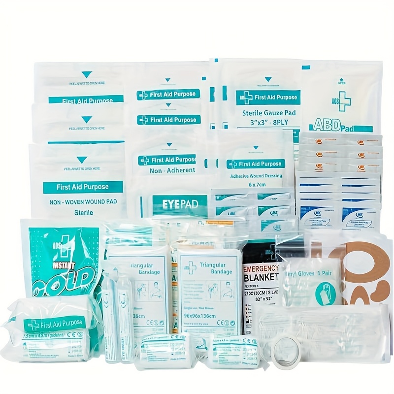 220pcs Premium First Response Kit Refill - Comprehensive Safety Supplies for Home, Office, Camping & Hiking - Includes Wraps, Scissors, Tweezers & More - Ideal for Outdoor Safety, Camping Essentials|Stylish First Response Kit|Durable Kits