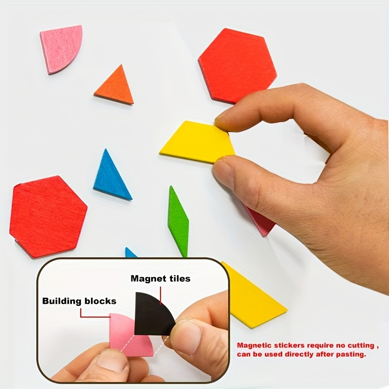 128/180/220/280pcs Creative Magnetic Wooden Puzzle, Jigsaw Puzzle Toys, Educational Interactive Educational Toys, Geometric Figures Cognitive Learning, Birthday Gifts, Holiday Gifts