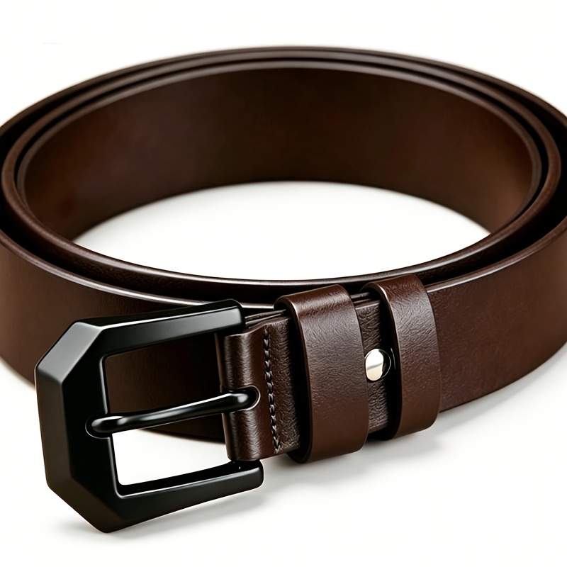 Men's Split Leather Belt with Alloy Scratch Resistant Metal Buckle