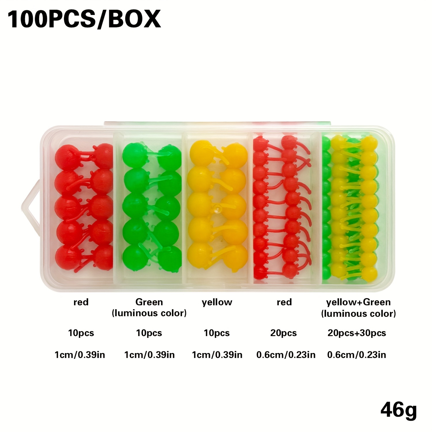 Image of 100/180pcs Carp Bait Fishing Bait Set, Fishing Soft Bead Corn Shaped Bead, Floating Artificial Bait With Plastic Box, Suitable For European Carp Silicone Soft Bait, Outdoor Fishing Accessories