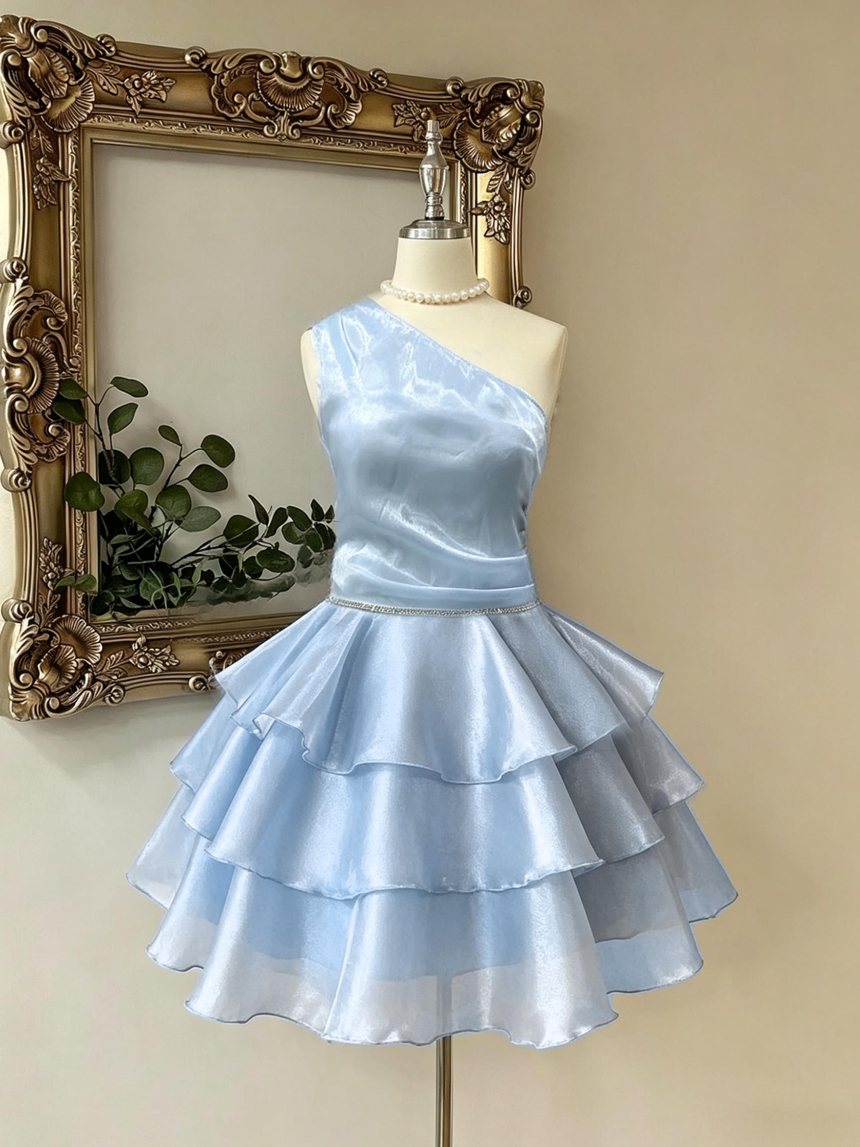 beautiful blue short dresses Cute Blue Lace Tulle Short Prom Dress. Cute Homecoming Dress US 14 / Blue