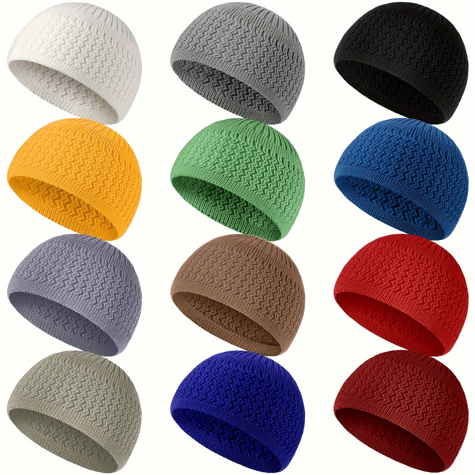 Kapobia Kufi Hats For Men, Muslim Clothes For Men,%100 Breathable Skull Beanie, Crochet Cap, Handicraft Taqiyah, Cufi, Kufe