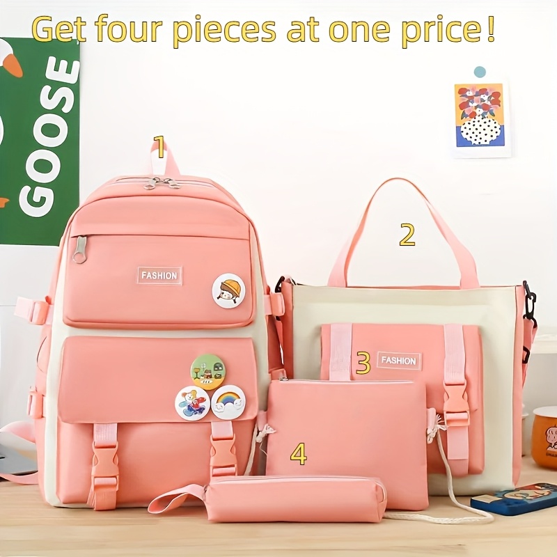 

Cute Backpack, Korean School Backpack, Campus Harajuku Backpack, Japanese Fairy Backpack, Four-piece Set