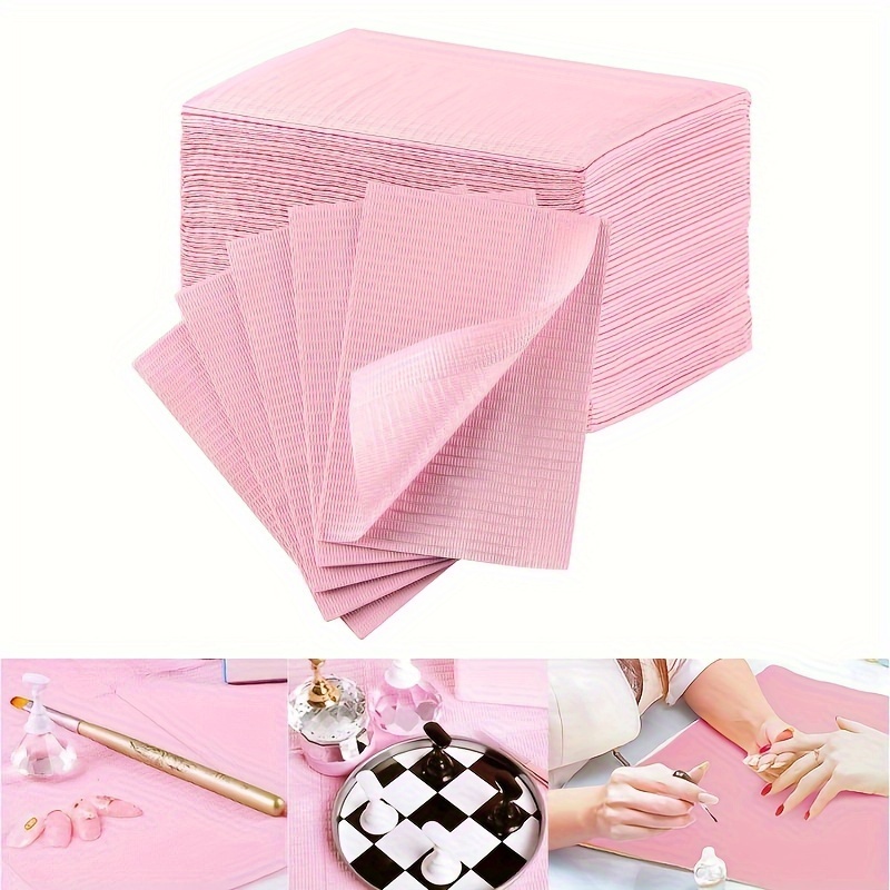 

50pcs Disposable Tattoo Nail Table Mat, Beauty Cleaning Mat, Portable Makeup Tool Table Mat