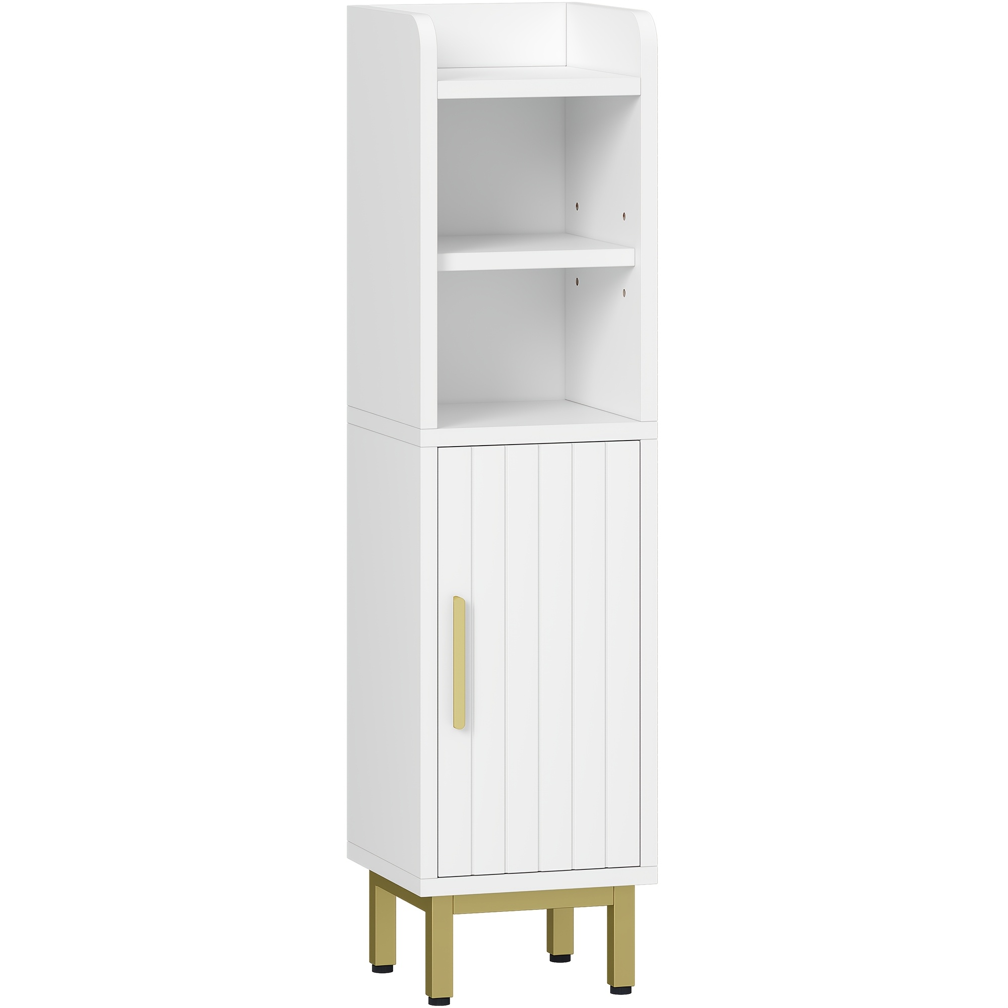 Medicine Cabinet, Slim Bathroom Storage Unit, Narrow Bathroom Storage Unit, Vertical Storage Design, Adjustable Shelves, 20 X 20 X 83cm, White