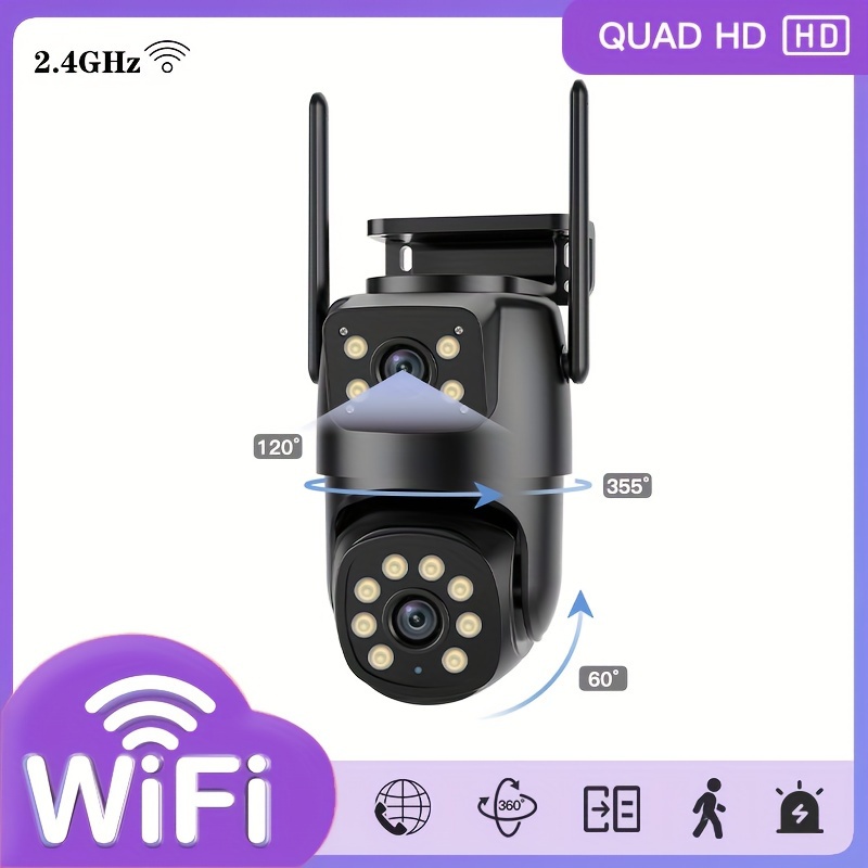 

Multifunctional Security Camera: Wireless Outdoor Wifi Security Monitoring, 2k High- Single Lens, Automatic Pan/tilt, , Motion Detection, Bidirectional Call.