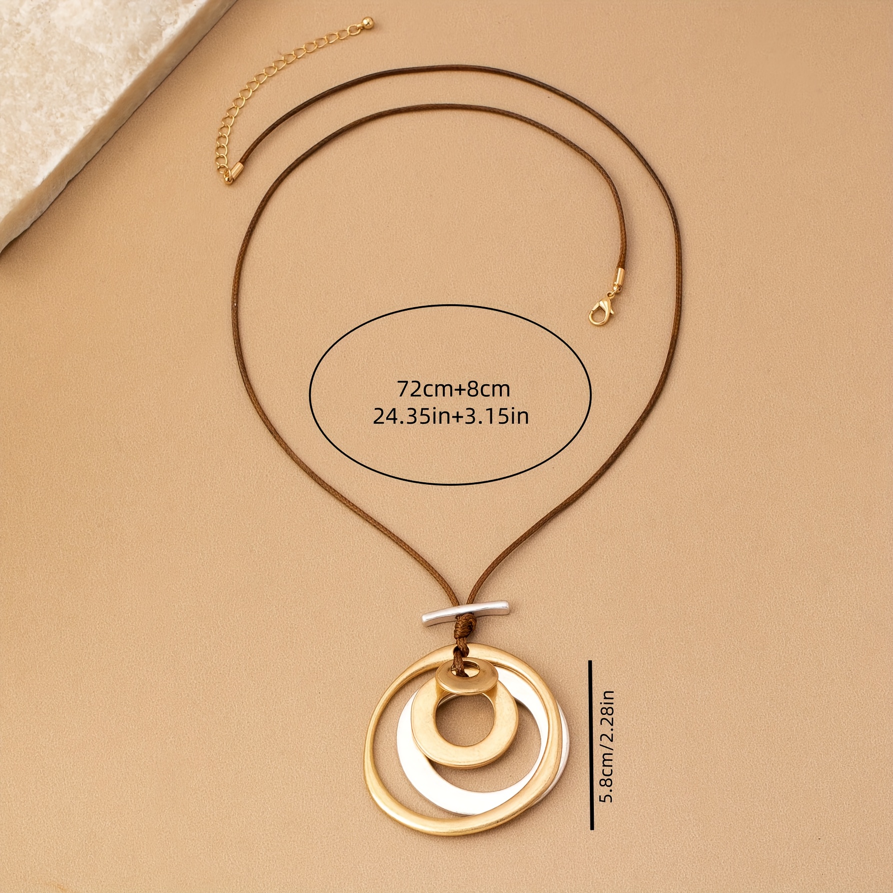Women's Bohemian Two-Tone Irregular Hollow Pendant Necklace