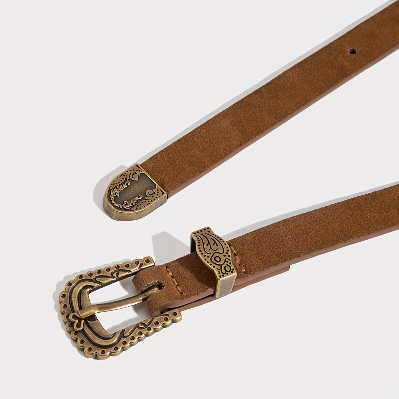 Boho Vintage Western Drop Silver Buckle Women's Belt