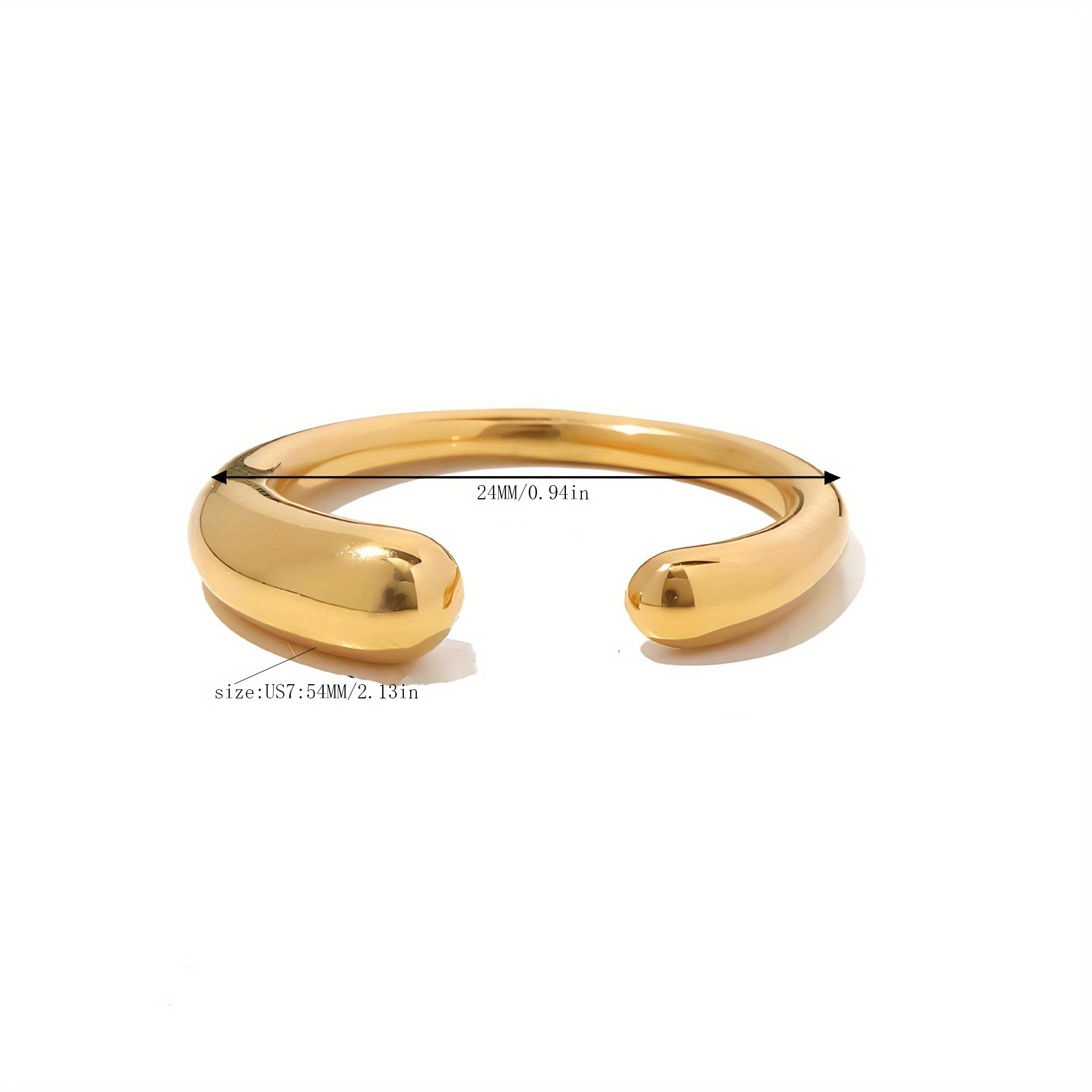 Women's Water Drop Stainless Steel Open Ring
