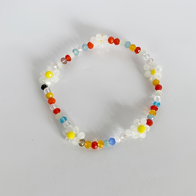 Fashionable Bohemian Style Colorful Rice Bead Elastic Bracelet