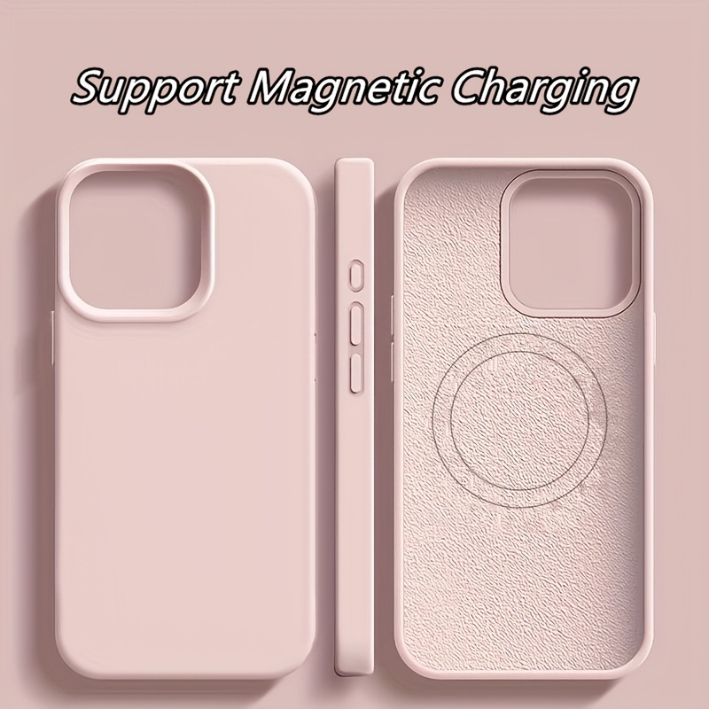 Phone Case - Solid Color Liquid Silicone Protective Case With Built-in Magnetic Ring Suitable For For Iphone 13 Series Case