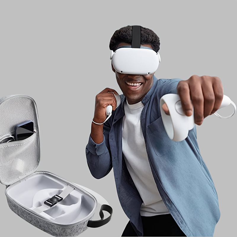 New Arrival: Oculus Quest 2 VR Eye and Controller Storage Case - Durable Synthetic Faux Fur, Shock-Resistant, with Full Access to All Your VR Essentials, VR Accessory Storage|Secure Storage Case|Faux Fur Case, VR Accessories