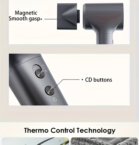 new negative ion hair dryer with smart temperature   nozzles     for fast drying salon stylist home use unisex for men women brushless motor hair dryer suitable for   use Product details 5