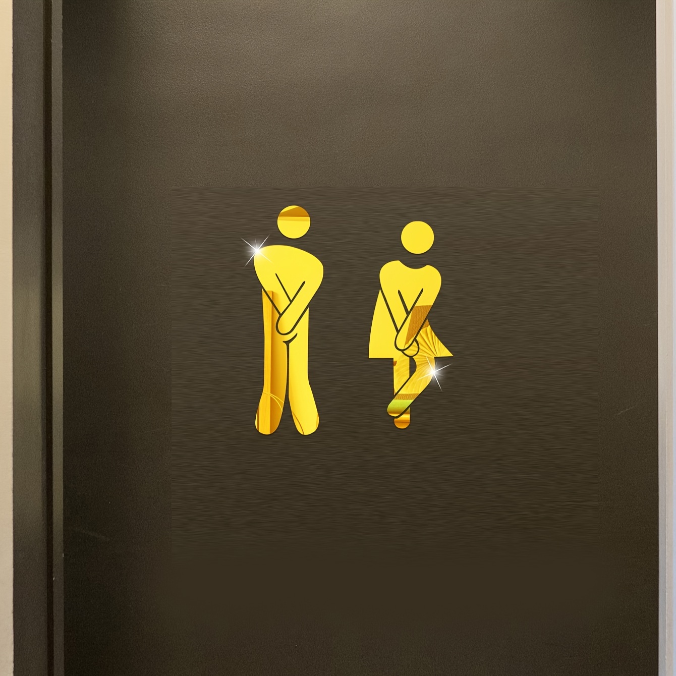 Produktbild von Unisex WC-Schild Aus Acryl – Selbstklebend, 10x10 Cm, Für Badezimmertüren, Modernes Design, Für Büro, Restaurant, Innen & Außen