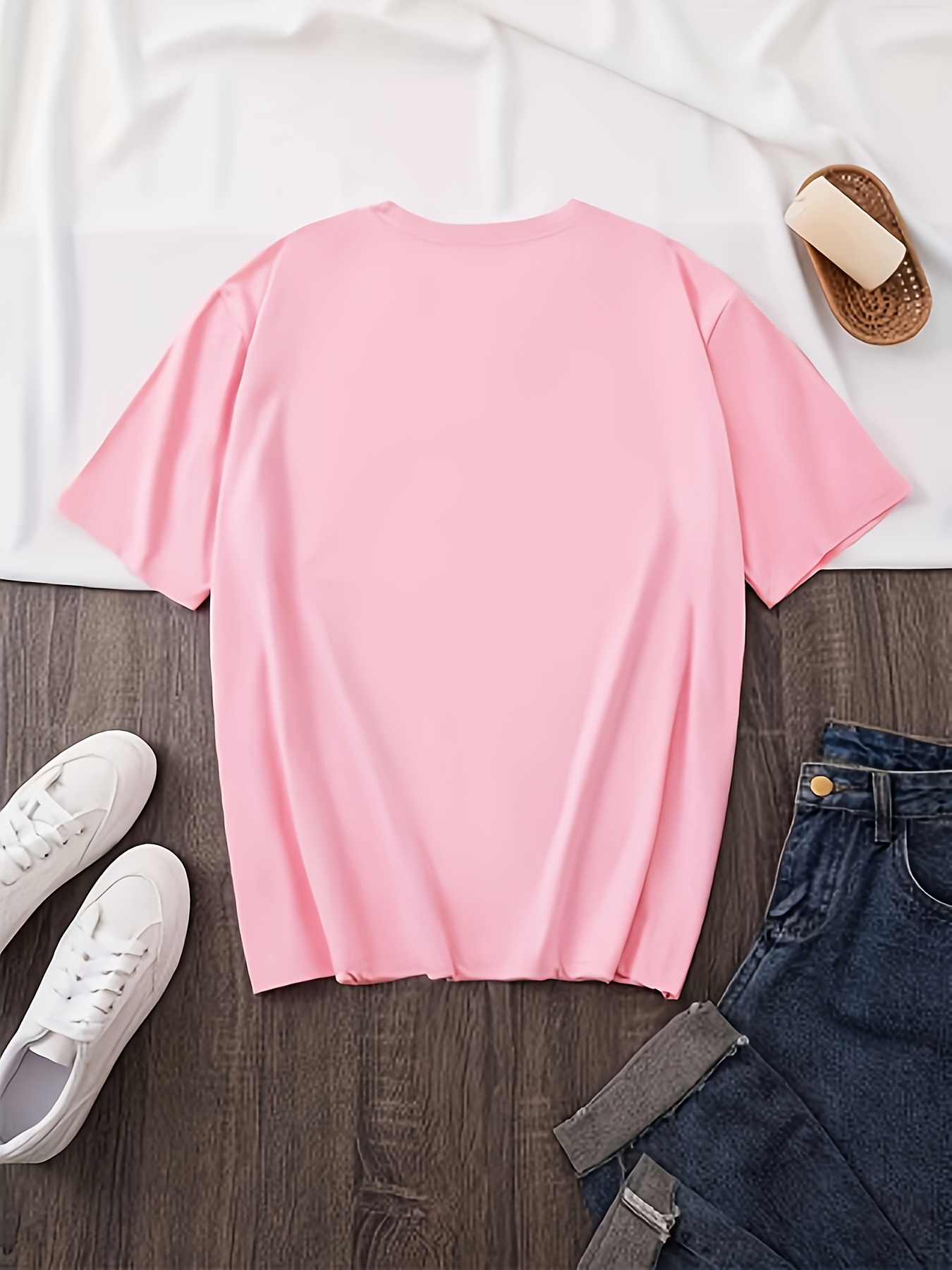 T-shirt Cœurs Femme Col Rond T-shirt pour femme à col rond et manches courtes, décontracté, sportif et tendance, avec imprimé graphique de lettres