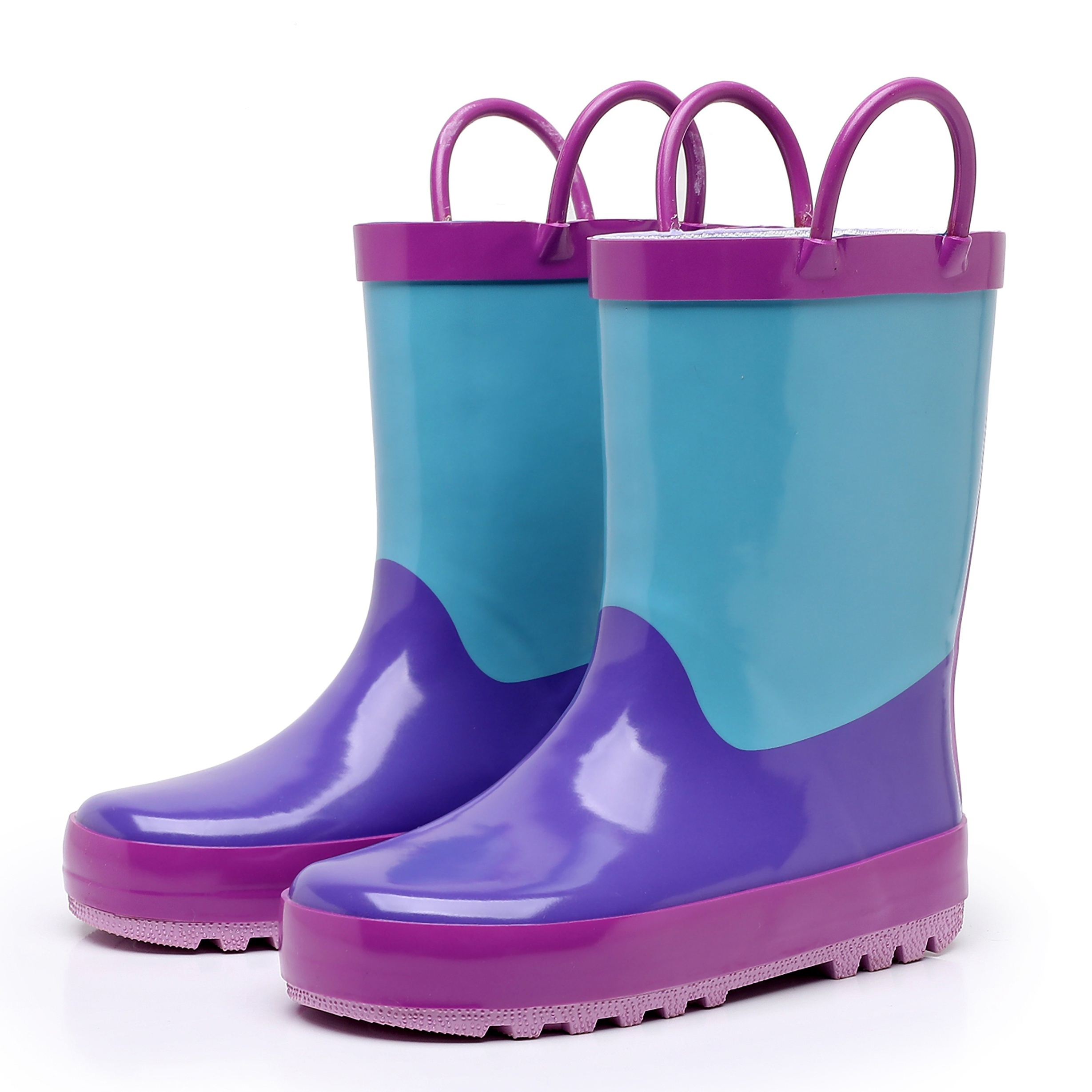 boys girls winter thickened solid color rubber rain boots Temu