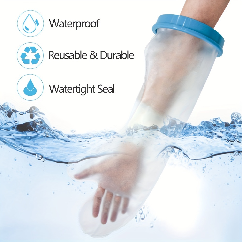 

1pc Adult Arm Cast Cover For Shower, 22.83" Reusable Waterproof Protector, Watertight Seal, Bathing Wrist Hand Finger Elbow Guard, 7.48" Wide Opening