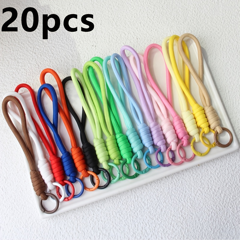 TEMU 20pcs Cordones Tejidos para Teléfono, Llaveros, Colores Aleatorios - Cuerda Anti-Pérdida, Diseño Tejido Duradero, y Removible - Adecuado para