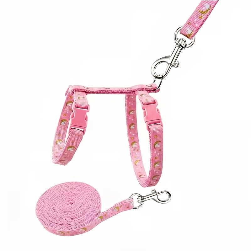 TEMU 1 Set Of Cat Leash Set, Soft Nylon Anti-escape, Adjustable, Suitable For Kittens And Small Dogs, Luminous Chest Harness