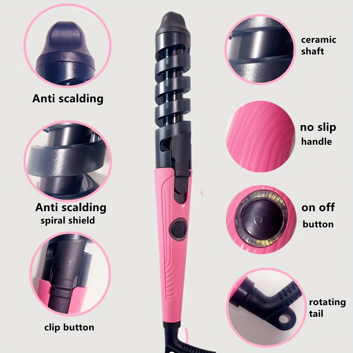 us plug hair curler hair curling wand spiral Temu