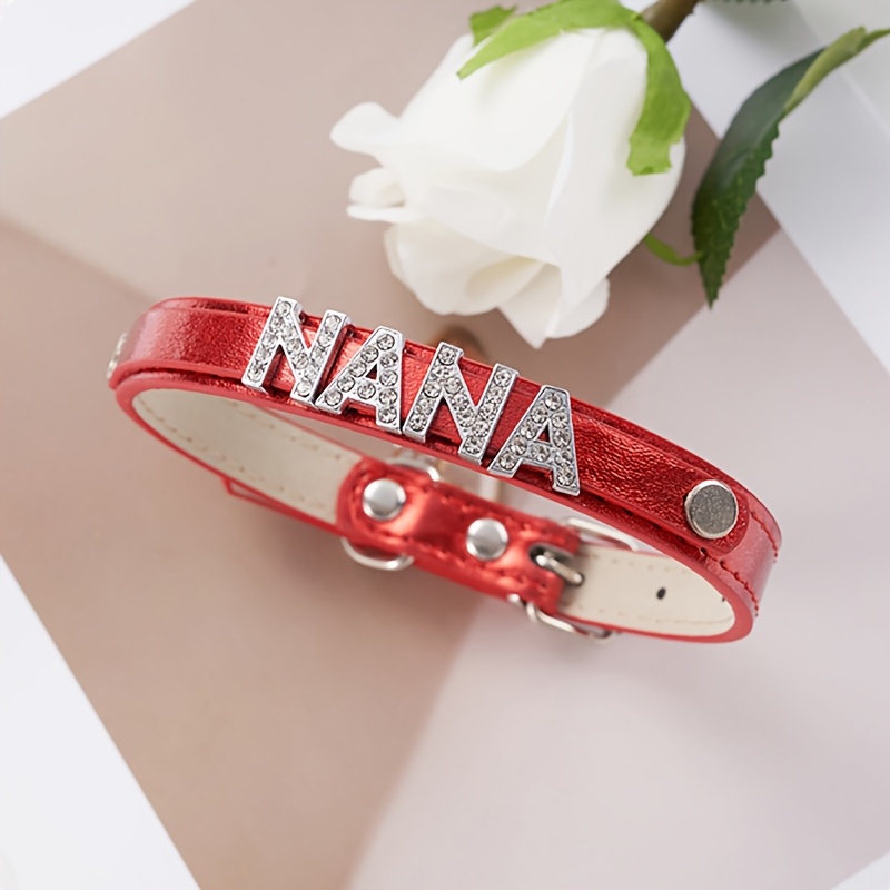 Personalized Customizable Rhinestone Collar for Pets, Name Display
