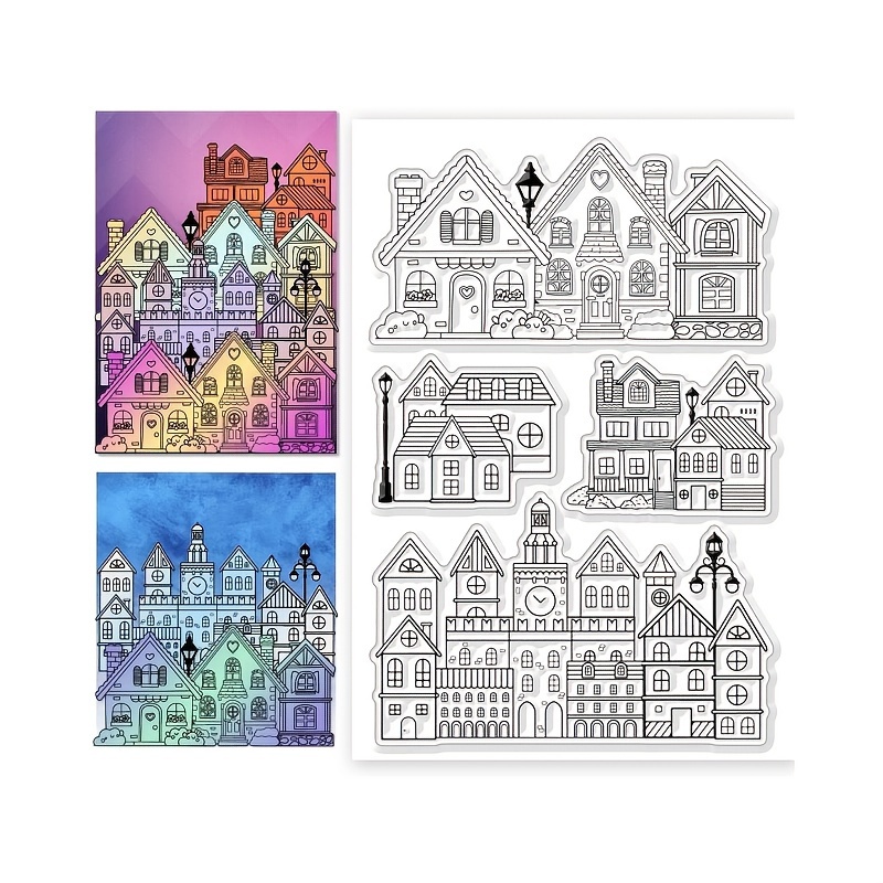 

1pc House Design Silicone Clear Stamp For Diy Scrapbooking, Album Decor & Embossing Crafts