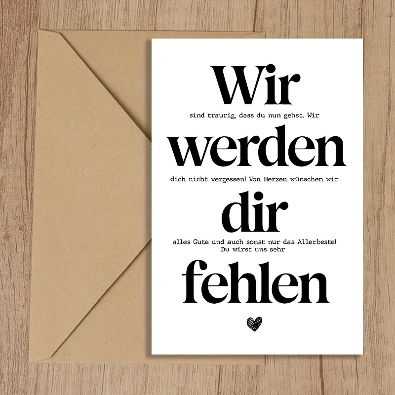 Image of German Farewell Cards For Retirements Transitions - Wishes For Colleagues, And New