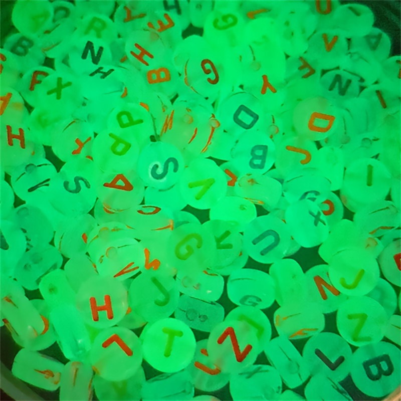 

100/200/500pcs Luminous Letter Beads Can Be Used As Bracelets, Necklaces, Rings, And Diy Various Beautiful Accessories (4 * 7mm)