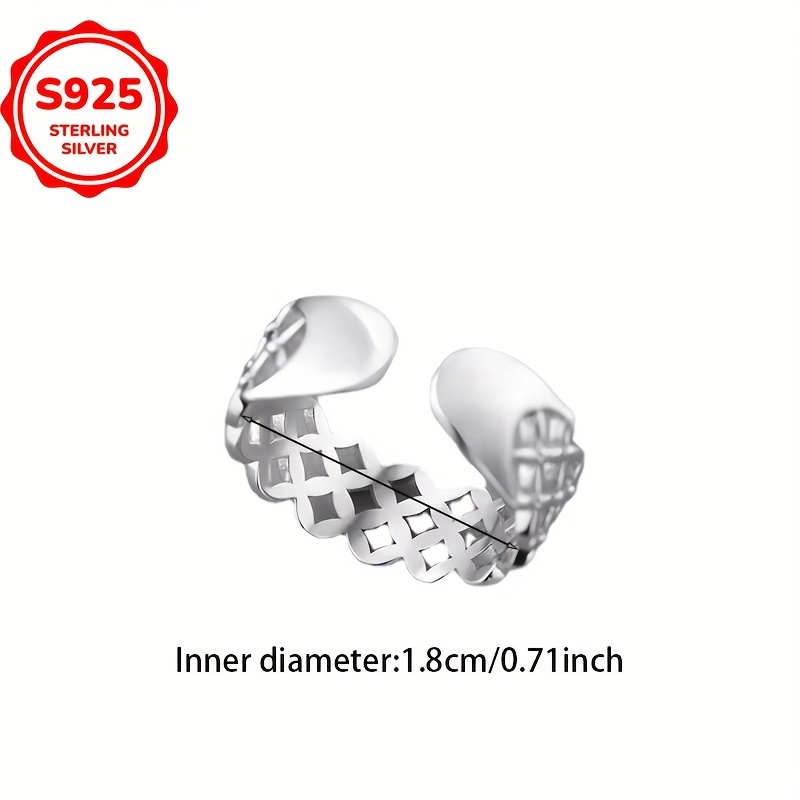 Stylish Grid Pattern Unisex Open Ring