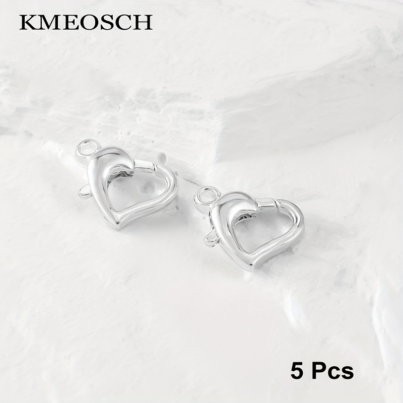 TEMU Ganci a Forma di Cuore con Chiusura a Moschettone - Connettori Resistenti per Creazione Gioielli Fai da Te: Portachiavi, Bracciali, Collane e -